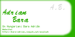 adrian bara business card
