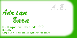 adrian bara business card